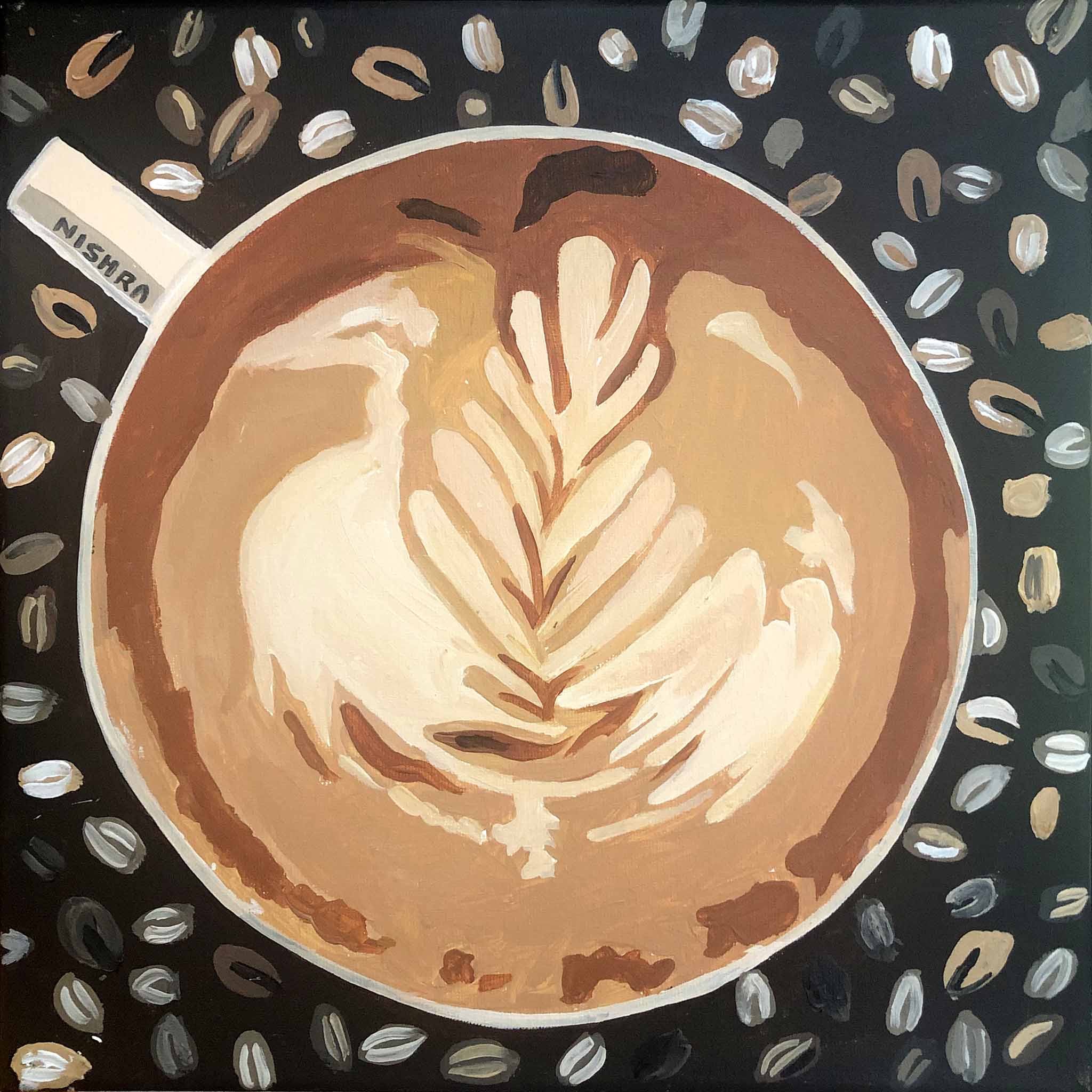 Coffee No. 2 • Acrylic and Coffee on Canvas • 12"x12"